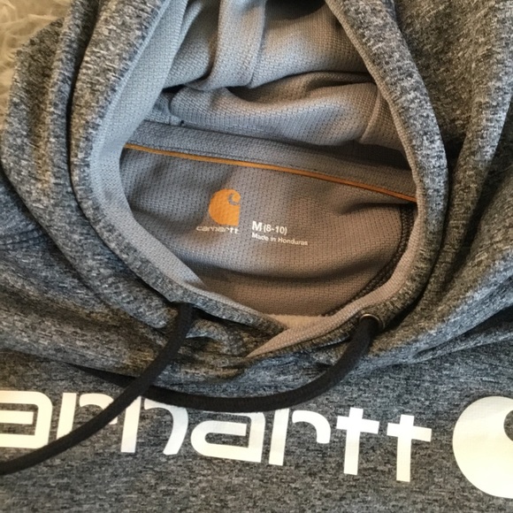Carhartt Youth Hoodie Size Medium 8-10 Gray Long Sleeve Sweatshirt Pocket Kids. - Picture 4 of 5